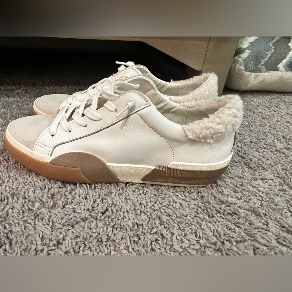 Dolce Vita Zeta Plush Mule cream Slip On Canvas Shoe Women’s Sneaker Size 6.5